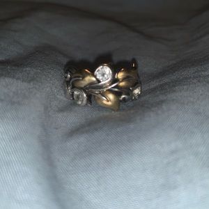 Two tone Barbara Bixby leaf ring